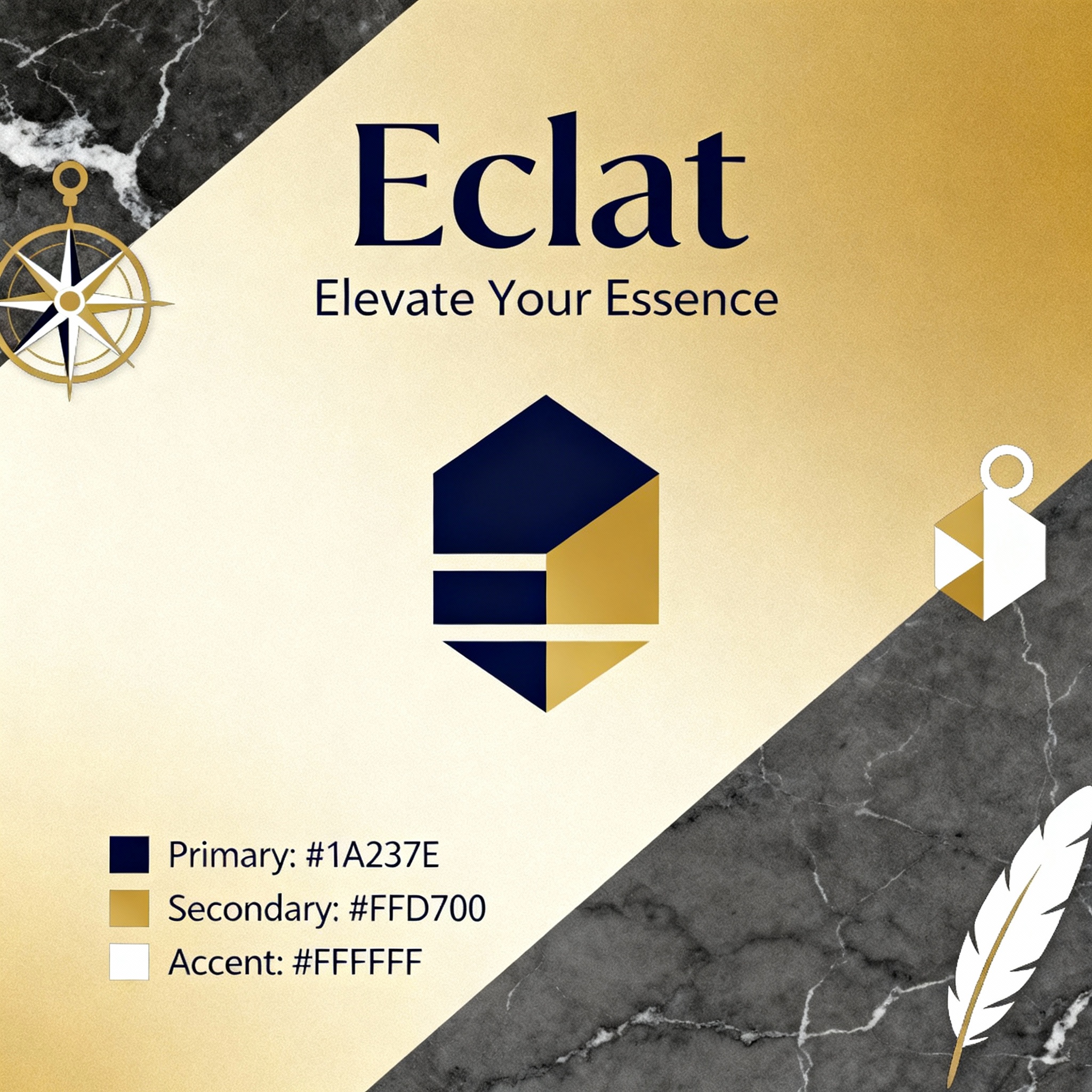 Personal brand identity system with logo, color palette, typography, and visual design elements